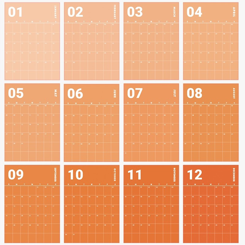 Start Anywhere Ombre Wall Planner