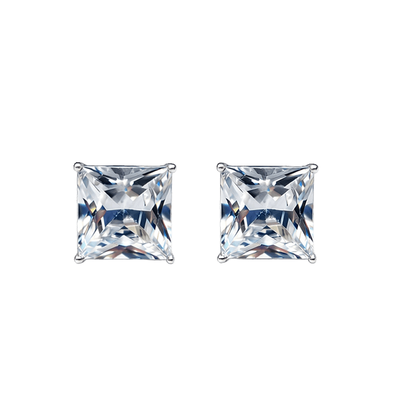 Sterling Silver Square Studs Earrings