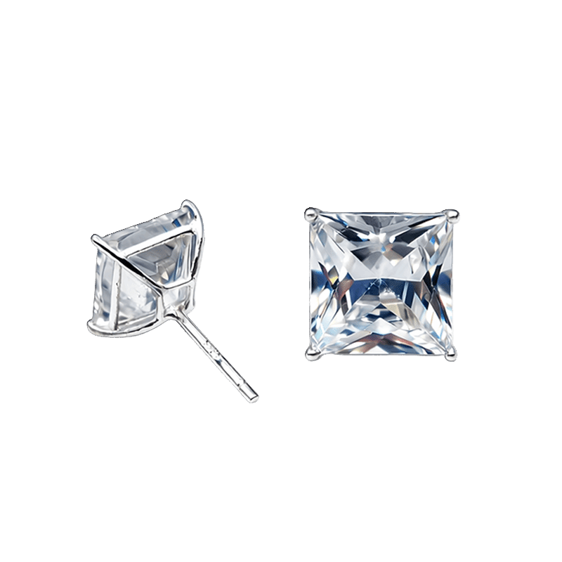 Sterling Silver Square Studs Earrings