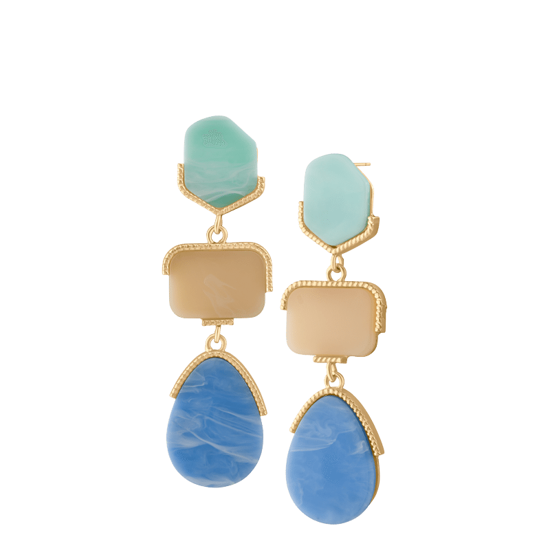 Pastel Stone Drop Statement Earring