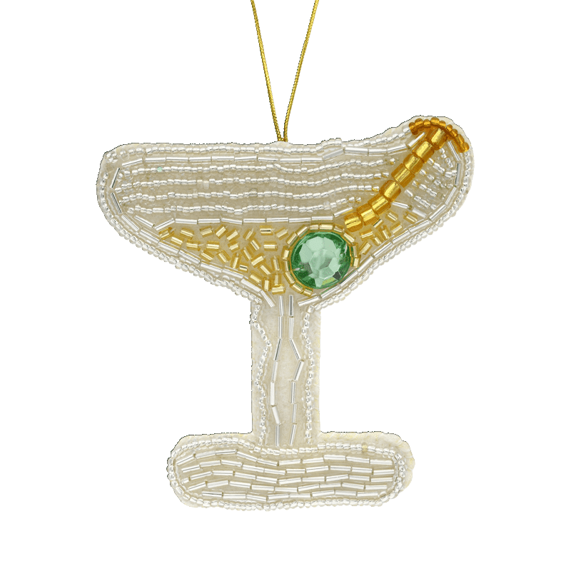 Martini Glass Beaded Ornament