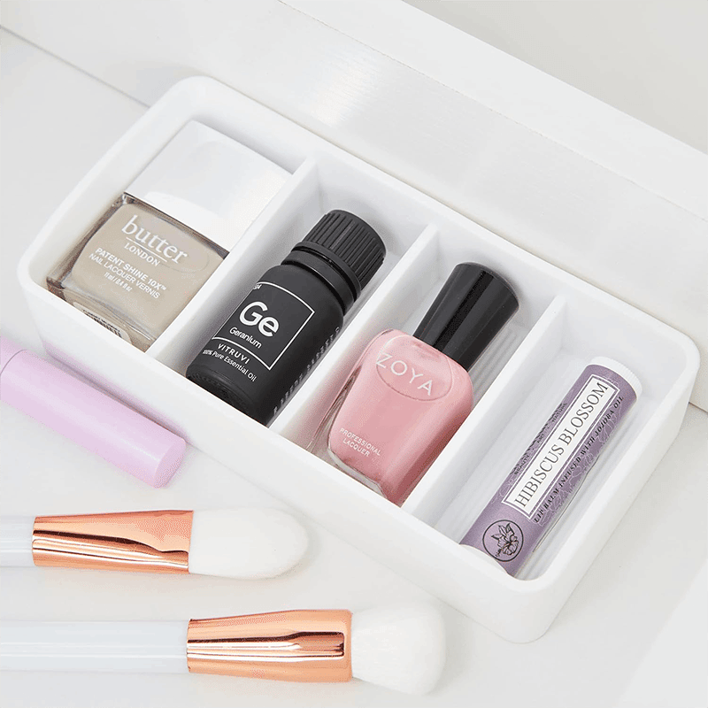 4 Slot Cosmetic Drawer Organizer (2 Pack)