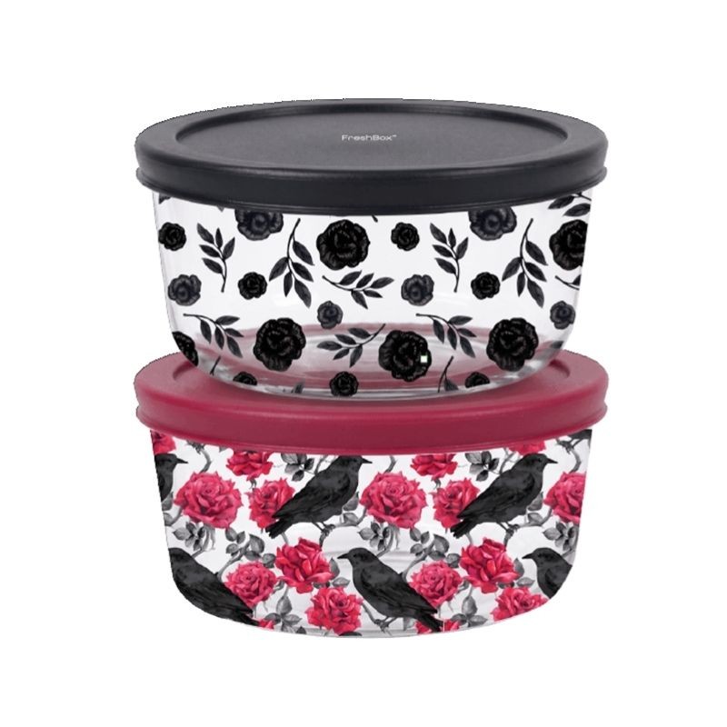 4PC Red Rose Print