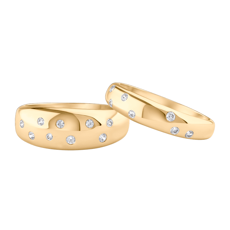 .35 Cttw Set Of 2 Stackable Cz Band Rings - Size 7