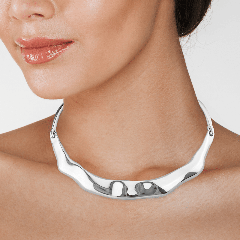 Wave Bar Collar Necklace