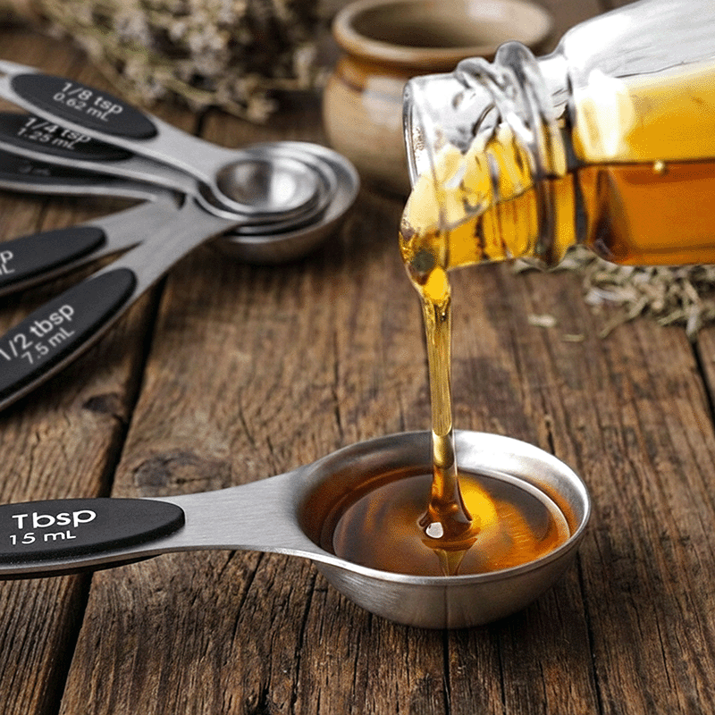 Magnetic Dual Side Stainless Steel Measuring Spoons Set