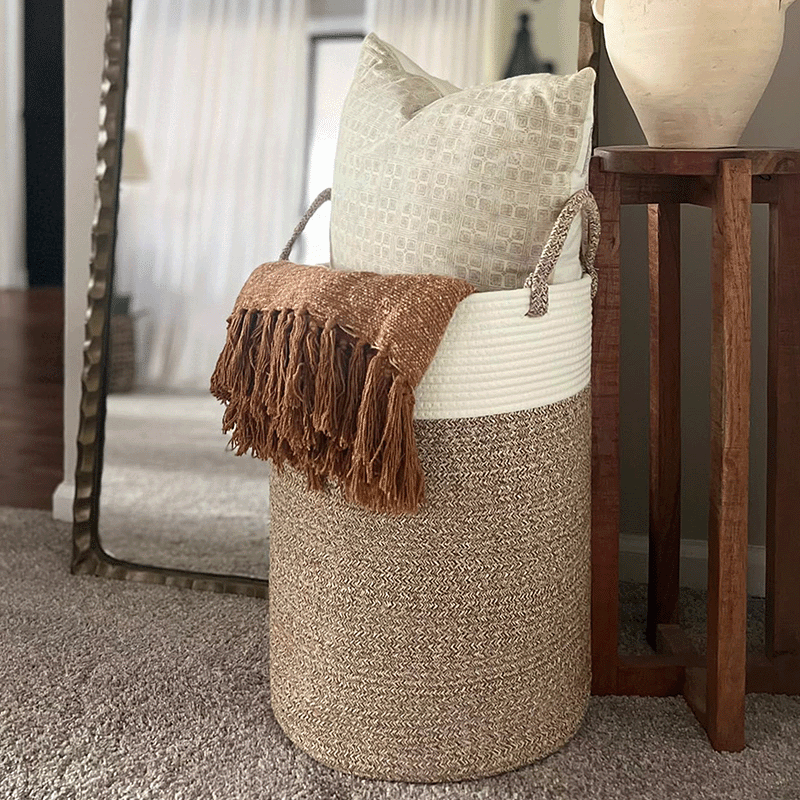 Two-Tone Large Laundry Hamper