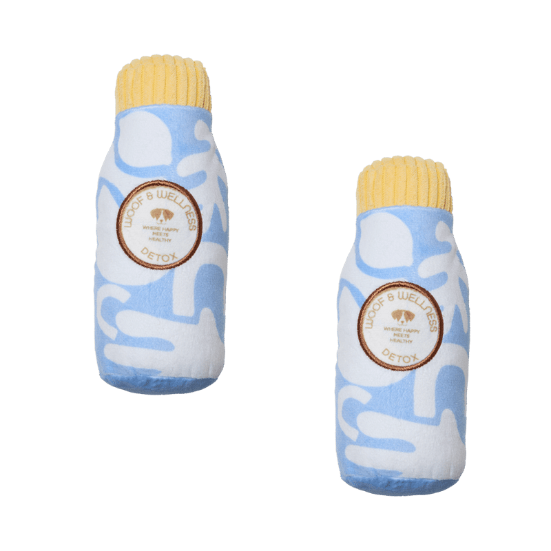 Woof & Wellness Detox Bottle Plush Dog Toy Large Set of 2 	Bark-a-Boo 