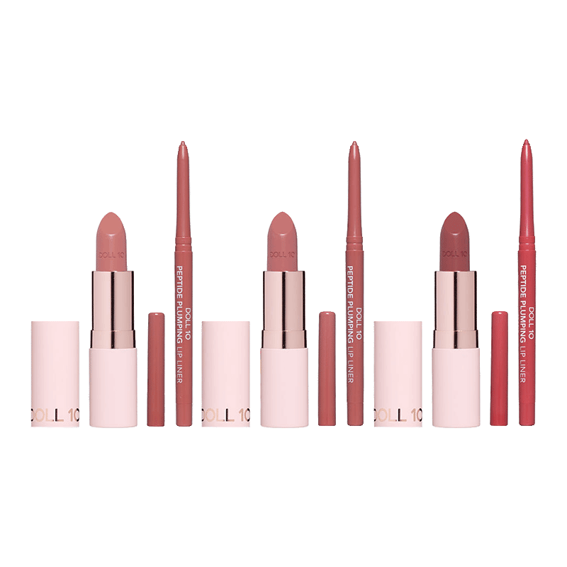 Get Dolled Up Peptide Plumping Lipstick and Liner Trio