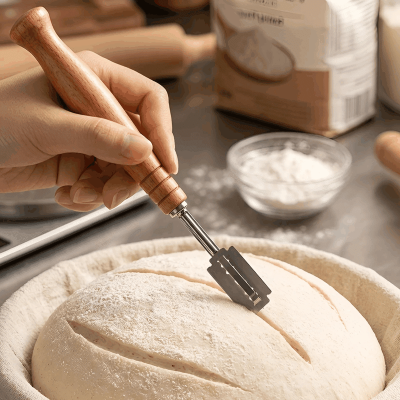 Bread Scoring Tool Set with Wooden Handle
