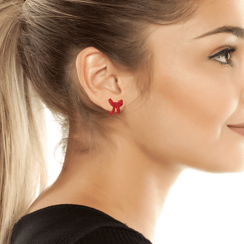 BJ ER Pave Bow Stud