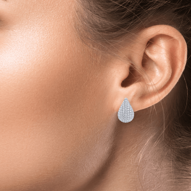 3Cttw Pave Cz Petite Teardrop Earrings
