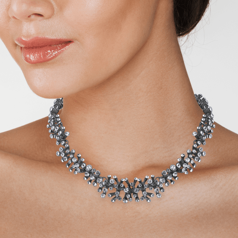 Graduated Cluster Riviere Sparkle Necklace