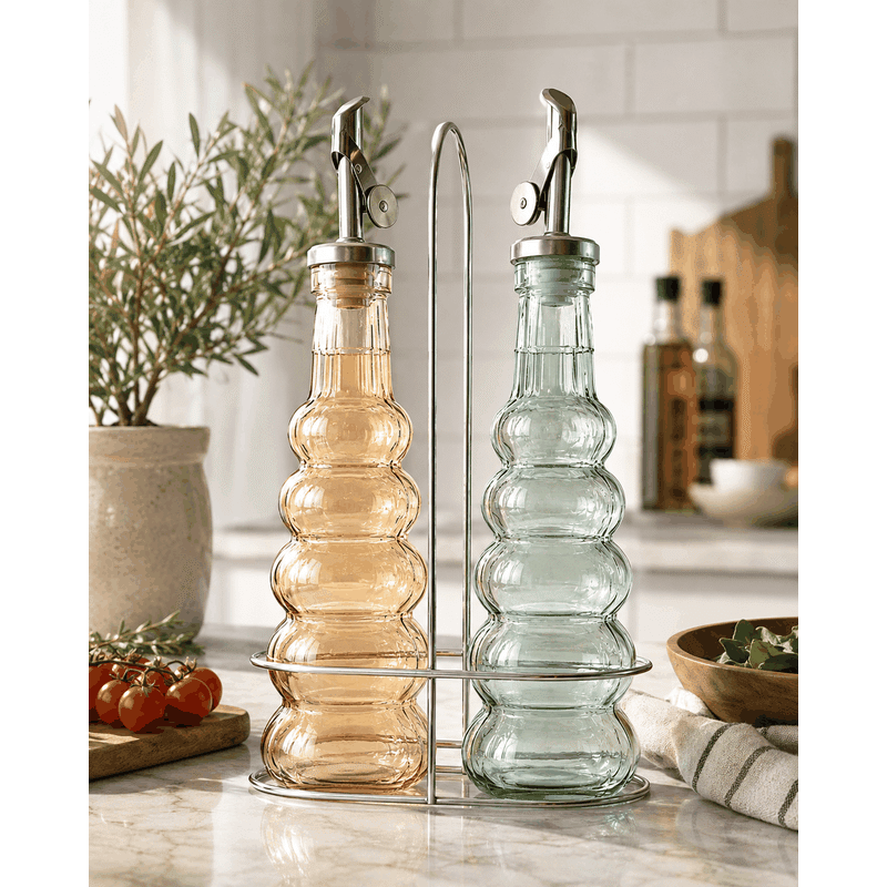 Glass Oil & Vinegar Dispenser Set