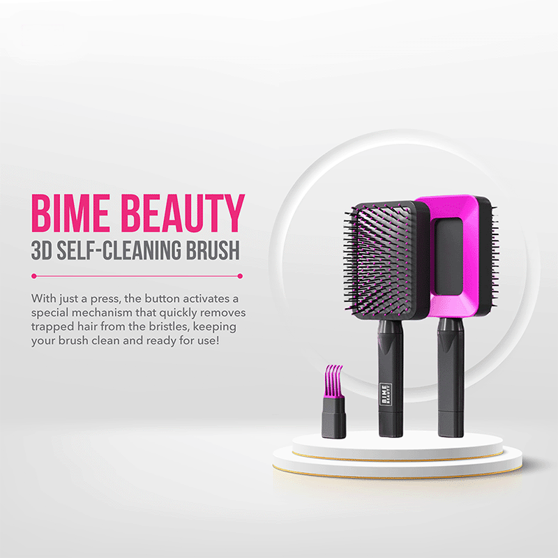 Self-Cleaning Hair Brush with Scraper