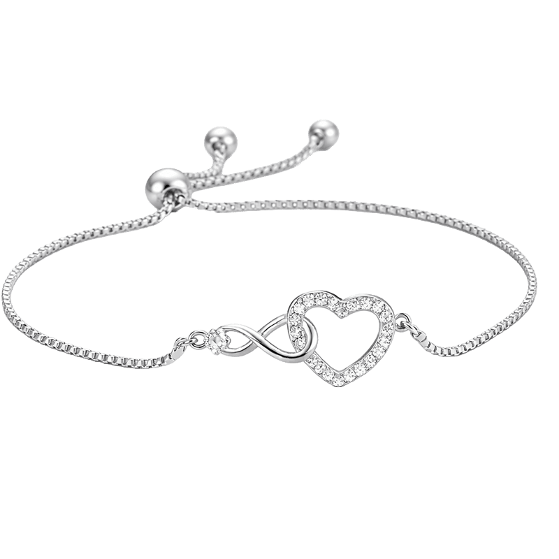 Crystal Infinity Heart Adjustable Bracelet