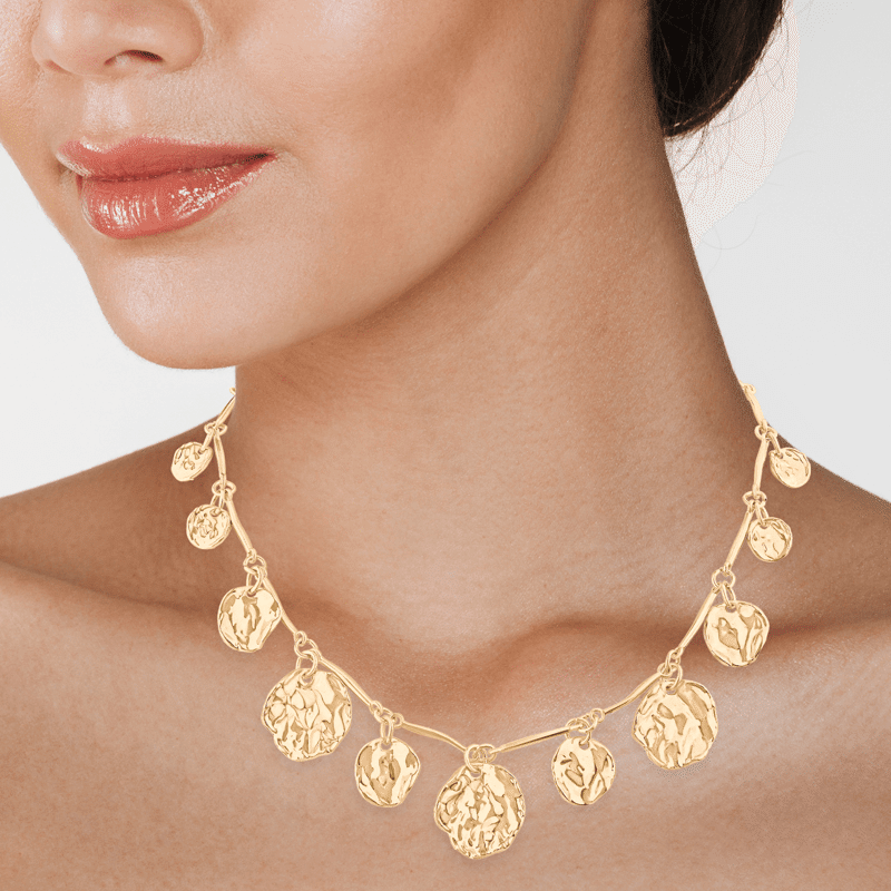 Graduated Organic Disc Necklace