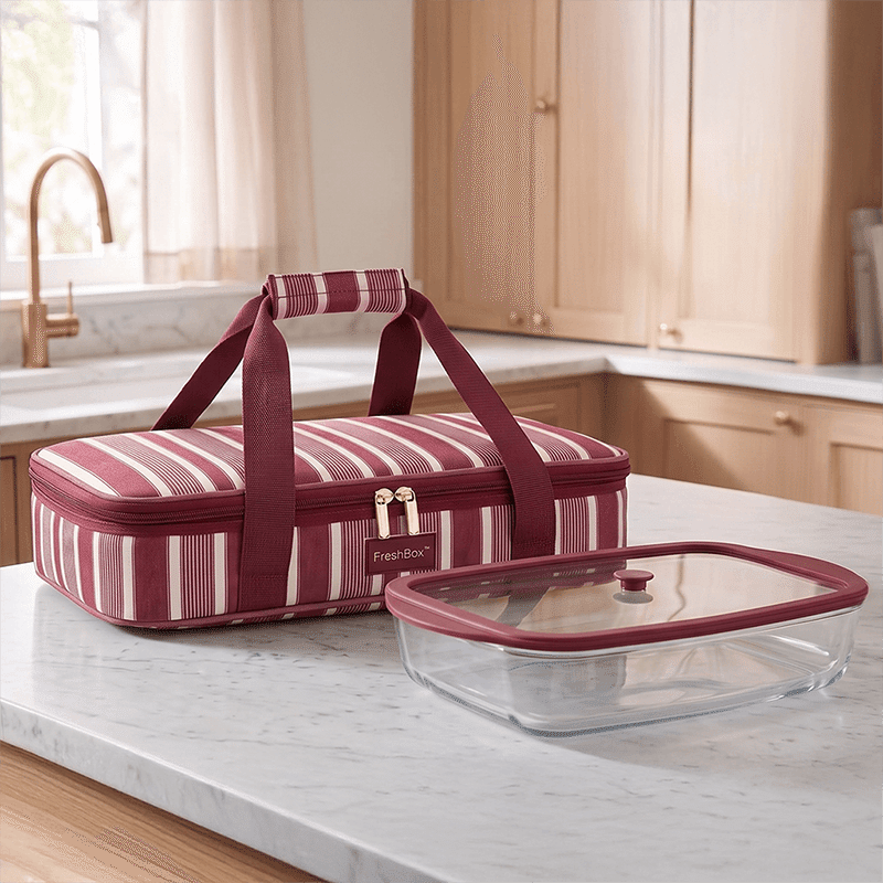 Merlot and Ivy Stripe Casserole Carrier