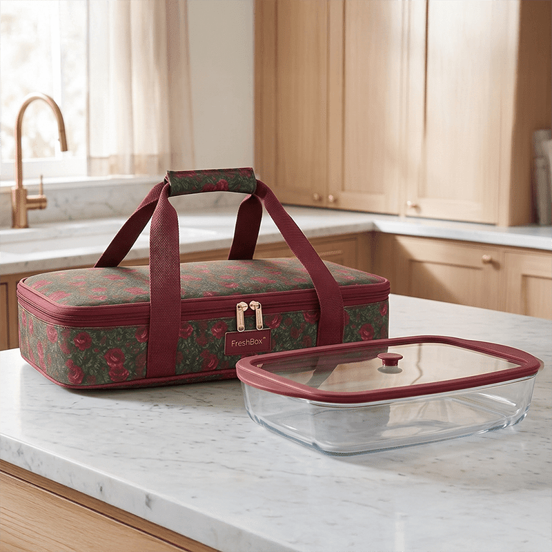 Forest Green and Ivy Stripe Casserole Carrier