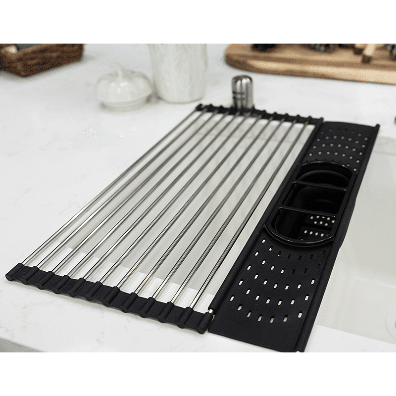 Roll-Up Over the Sink Drying Rack with Utensil Organizer (2 pack)
