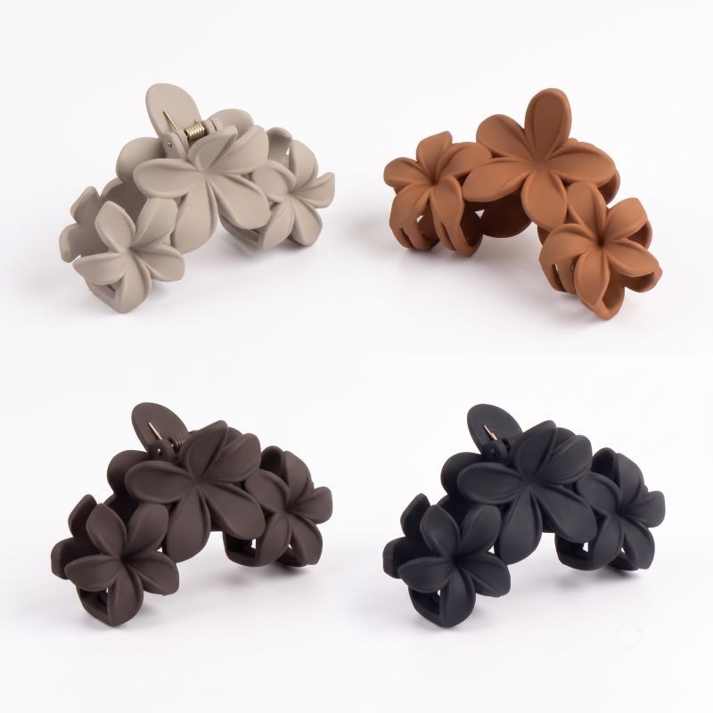 Matte Floral Claw Clip Set - 4 Pack