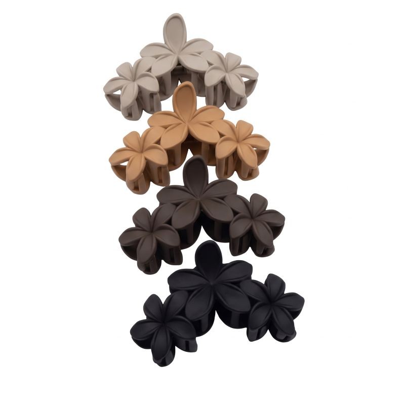 Matte Floral Claw Clip Set - 4 Pack
